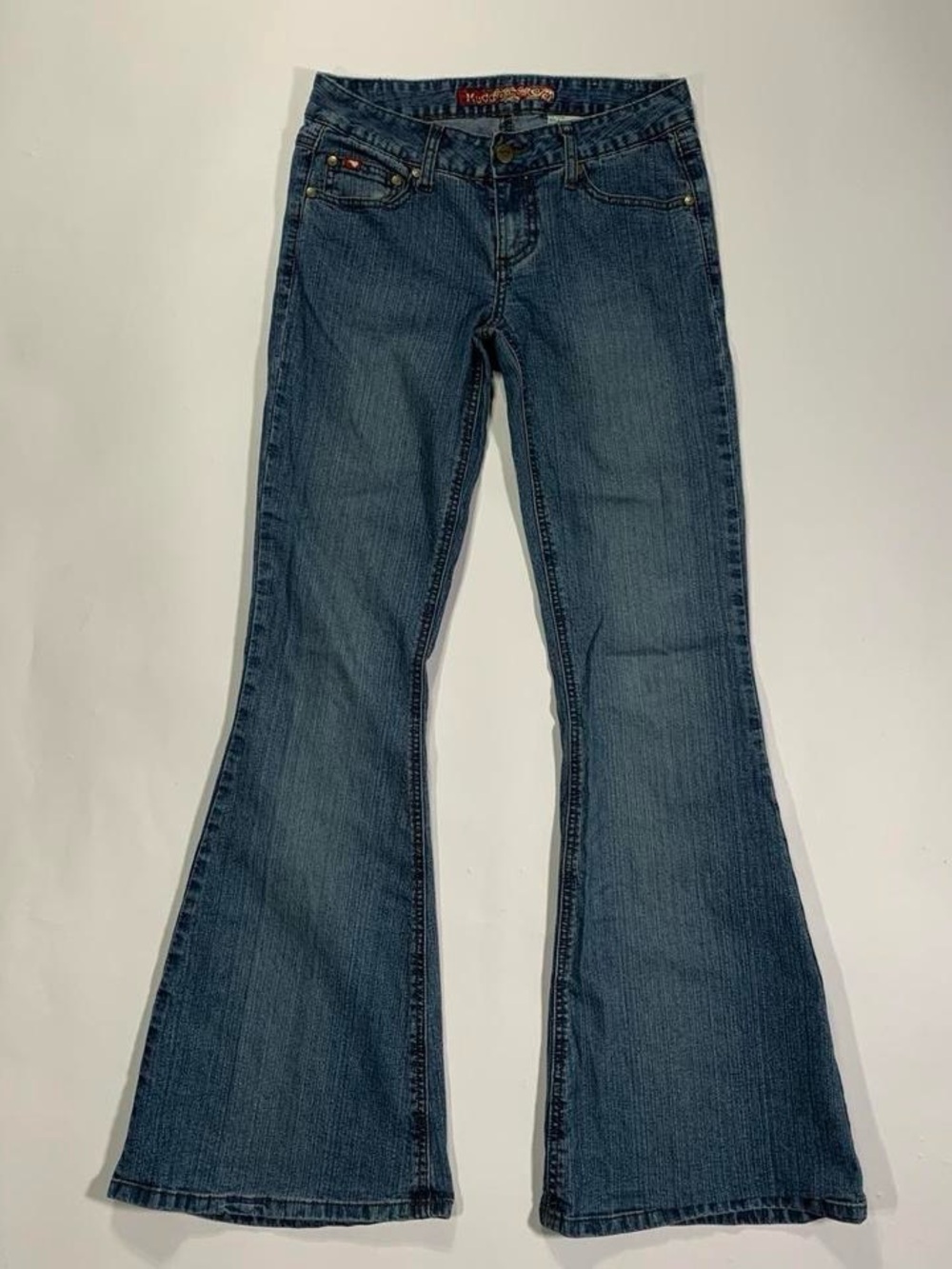 Mudd Ramie Blend Bell Bottom Flare Jeans McBling Y2K 3 Vintage